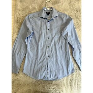 H&M Womens Shirt Size S Blue Pinstripe Button Up Long Sleeve Top
